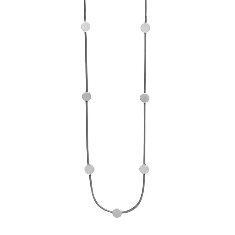 Dansk Copenhagen | Lang læder halskæde med sølv - Vanity