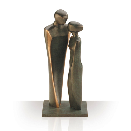 Billede af Bronzefigur Forelsket par, højde 22 cm. Flot bryllupsgave i bronze. Gave kærlighed.