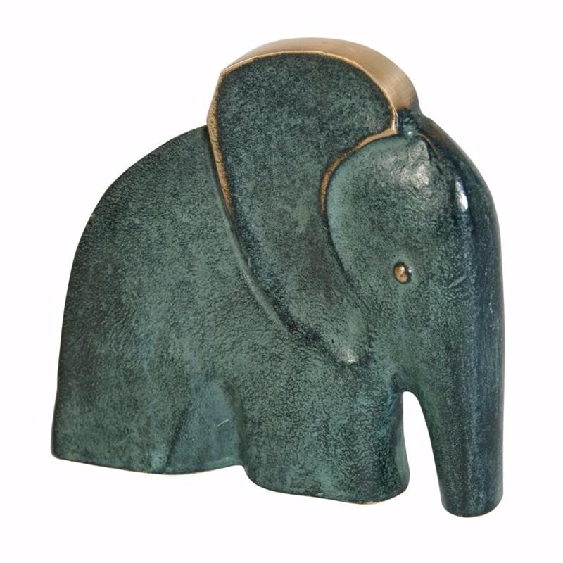 en lille solnedgang springvand Elefant figur | Køb alletiders gave | Smukt udført i bronze, 11cm