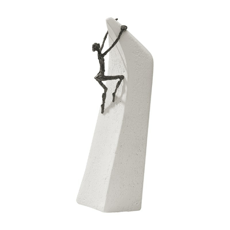 Billede af Bronzefigur Alt er Muligt på hvid sten, højde 30cm. Gaveide 1599,- kr. Jubilæumsgave eller receptionsgave.
