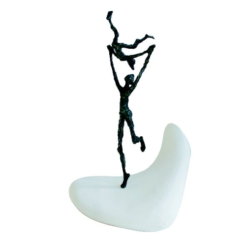 Billede af Tilbud bronzefigur "Leg". Når alt går som en leg, ægte livsglæde.