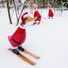 Dcuk juleand på ski i sneen