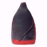 Lille læder damerygsæk i sort med rød fra Italien