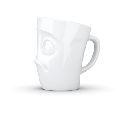 Billede af Hvid Krus, forundret - Perfekt te, kakao eller kaffekrus