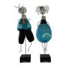 Glasfigurer - Mand og dame i turkise nuancer, sæt Glasfigurer - Mand og dame i turkise nuancer, sæt