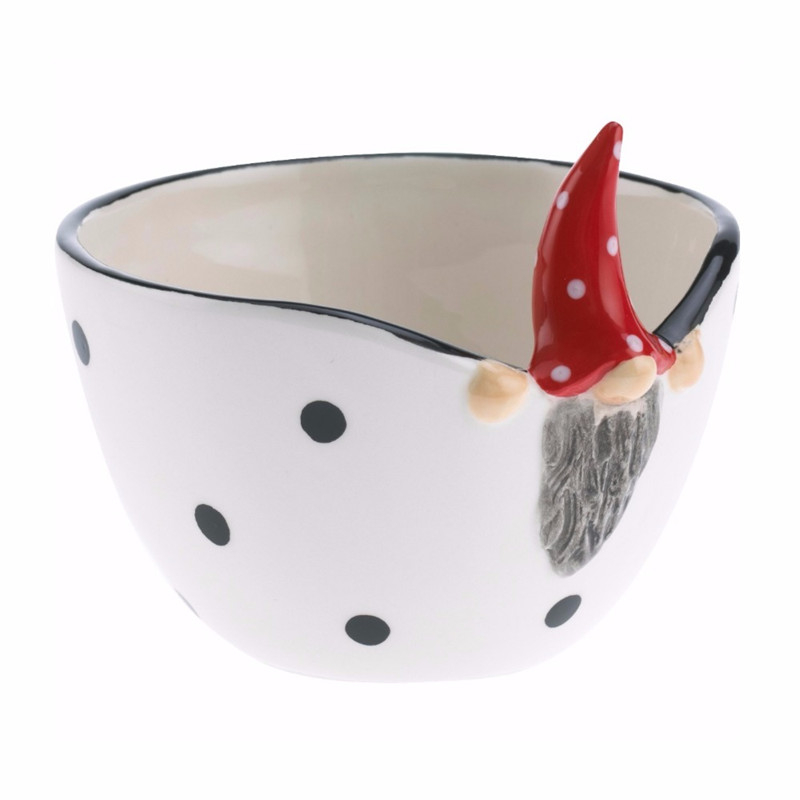 Juleskål med lille nisse - 16 cm billede