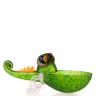 Glaskunst figur og bordskål chameleon grøn Borowski