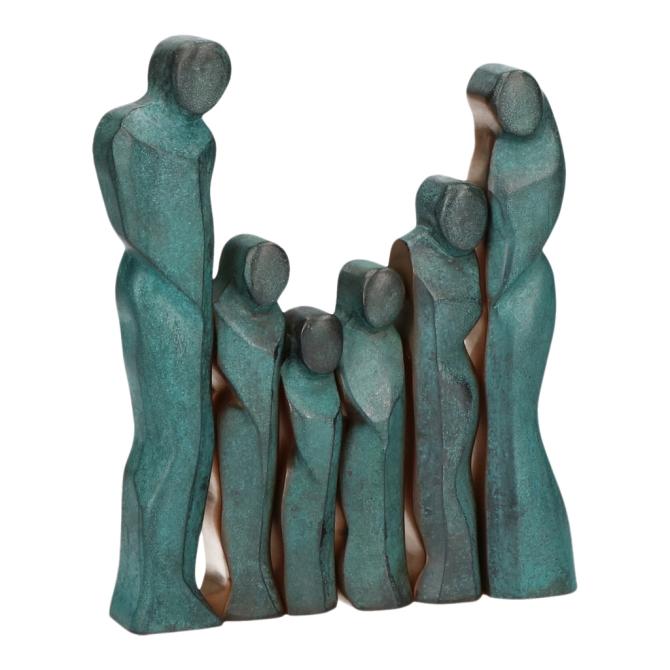 Bronzefigurer familie på 6