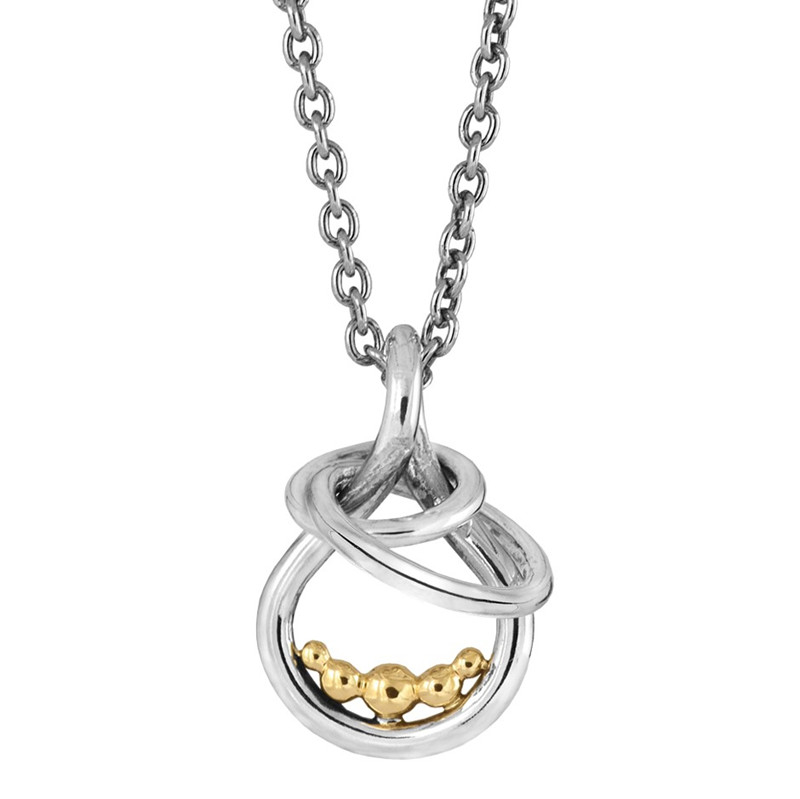 Billede af Rabinovich sølv halskæde med guldkugler. Smykkeserien Golden Bubbles.