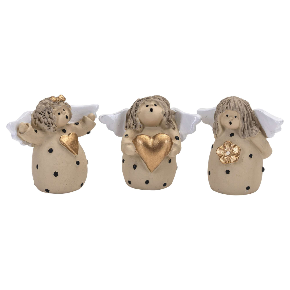 Billede af 3 små engle med guld, sæt hos De 9 Muser