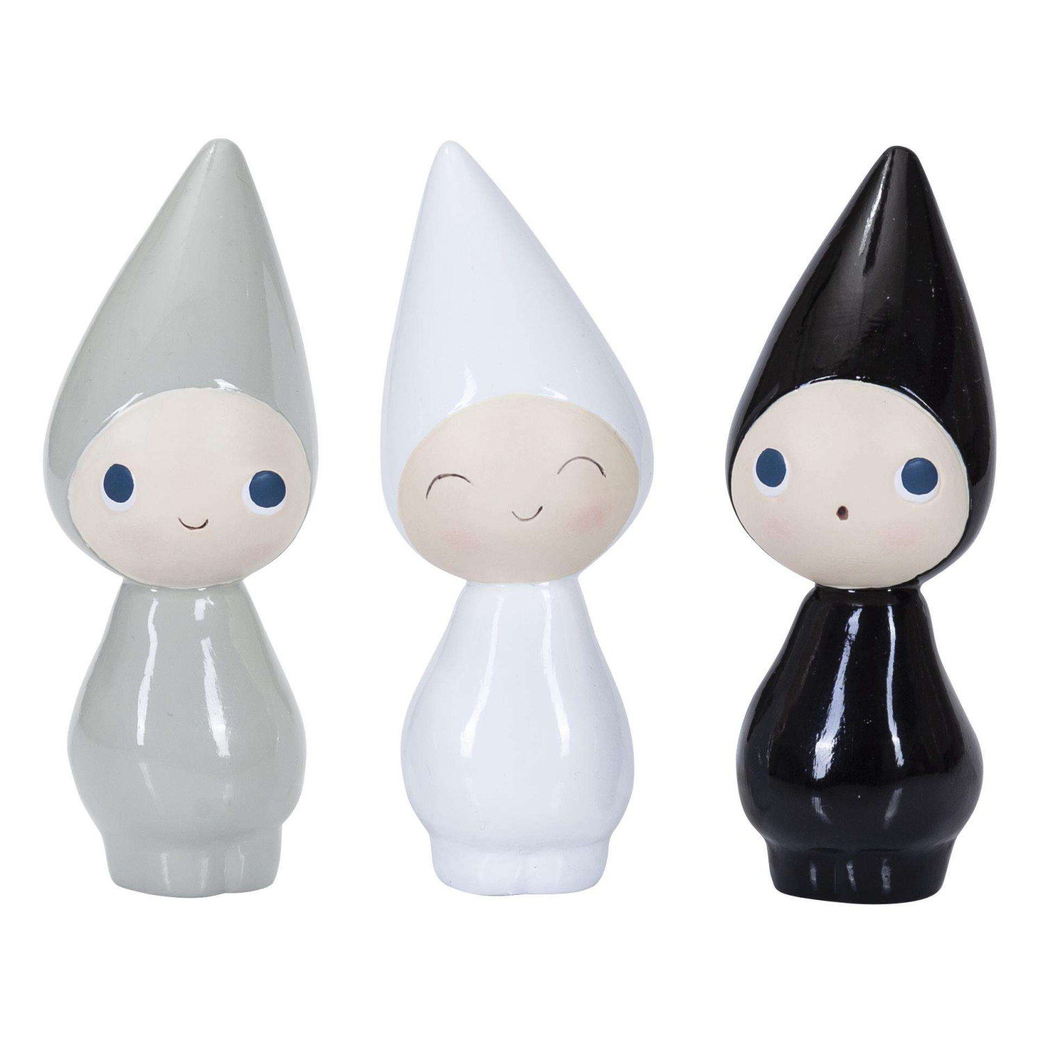 Peggy Fin Figur Med Store øjne 11 Cm Sort Grå Eller Hvid Figur Alle 3 Peggy Figurer