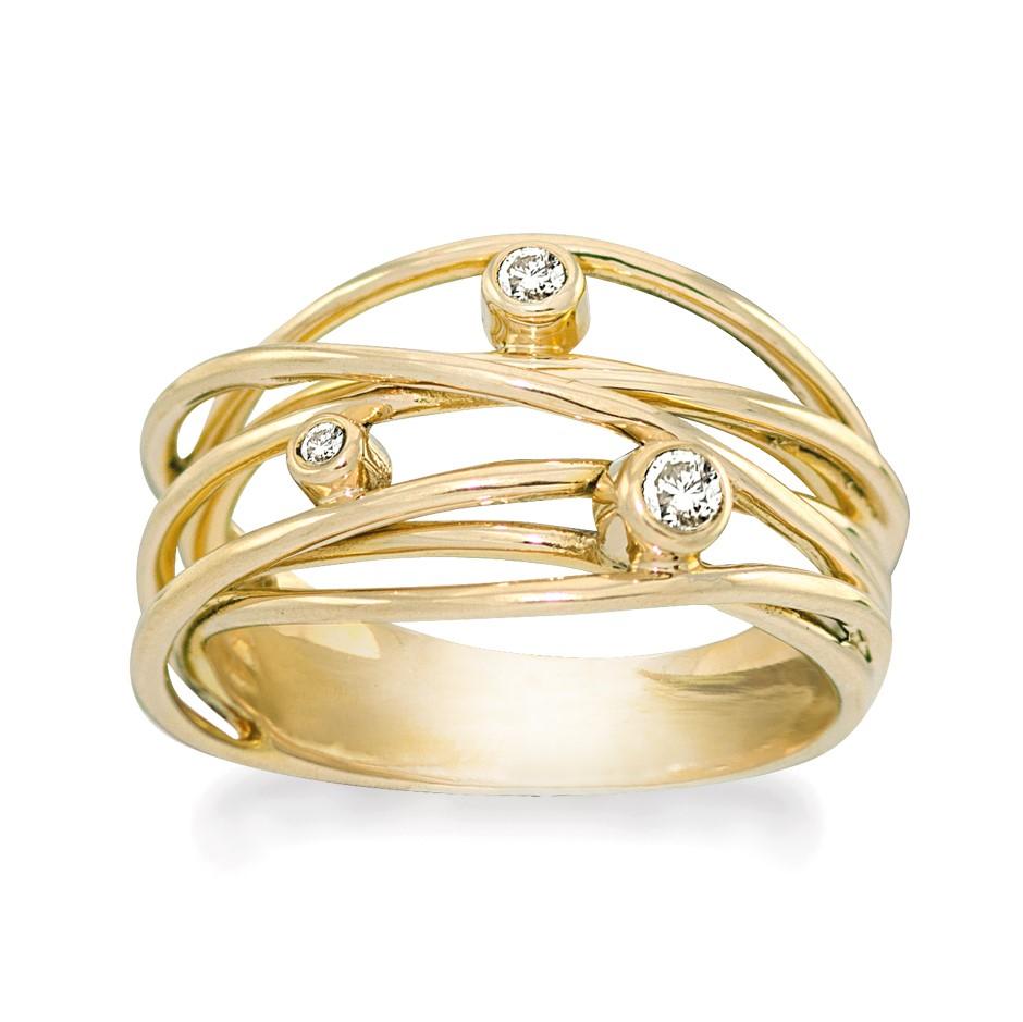 Tilbud forgyldt ring med hvid topas str. 53. Hurtig levering på Rabinovich smykker. - størrelse 53