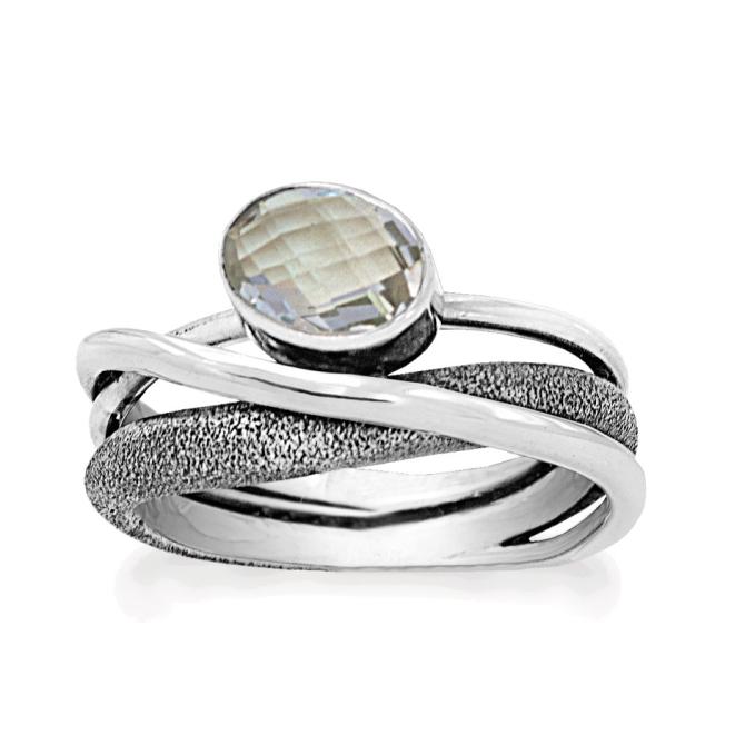 Sølv ring med prasiolit fra serien Classy Curl fra Rabinovich