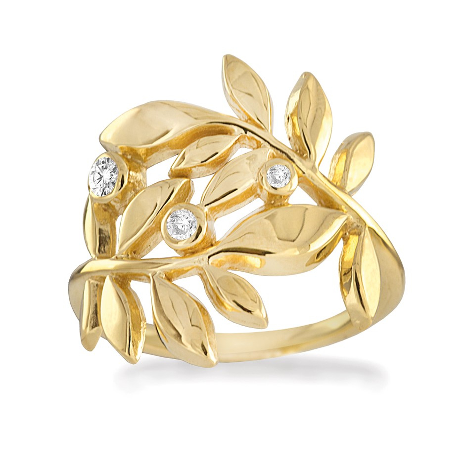 Rabinovich - Forgyldt ring med zirkonia - Misty Morning - størrelse 51