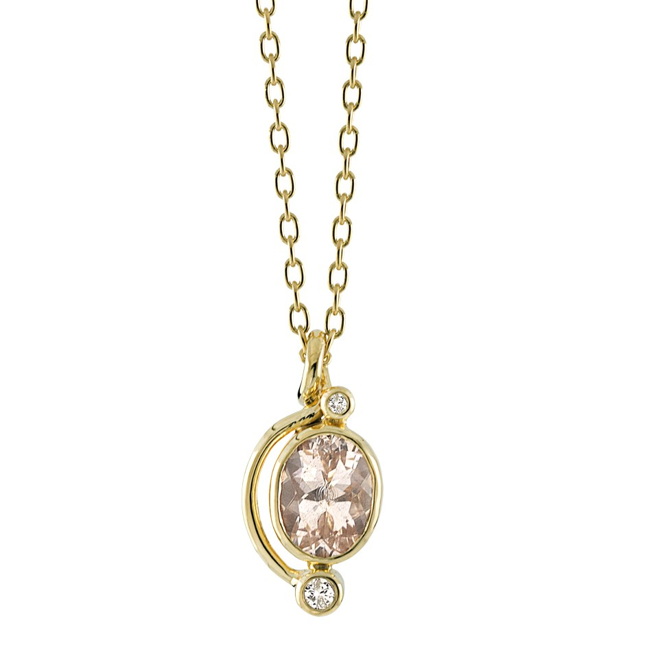 Rabinovich Guldvedhæng Med Morganite Sunrise