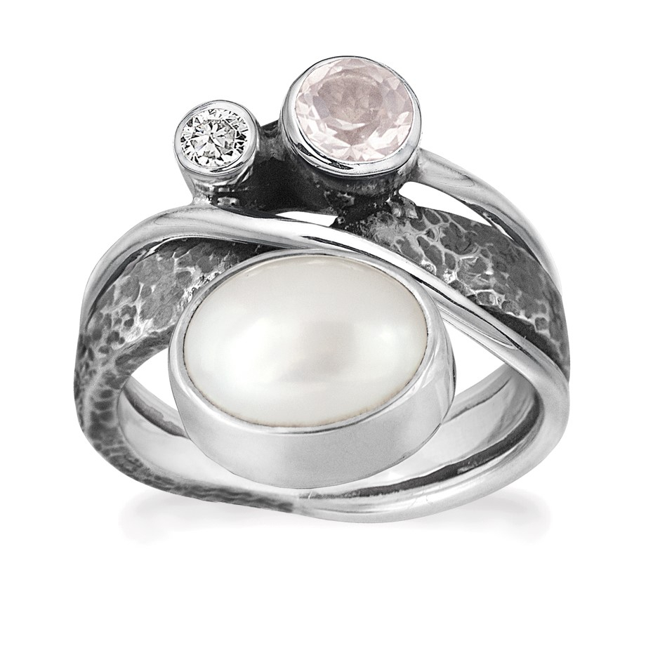 Se Rabinovich - Sølv ring med stor perle - Glamorous Pearl - størrelse 56 hos De 9 Muser