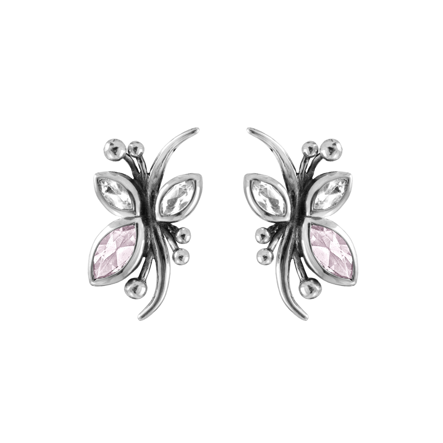 Rabinovich Ørestikker Sølv Med Rosenkvarts