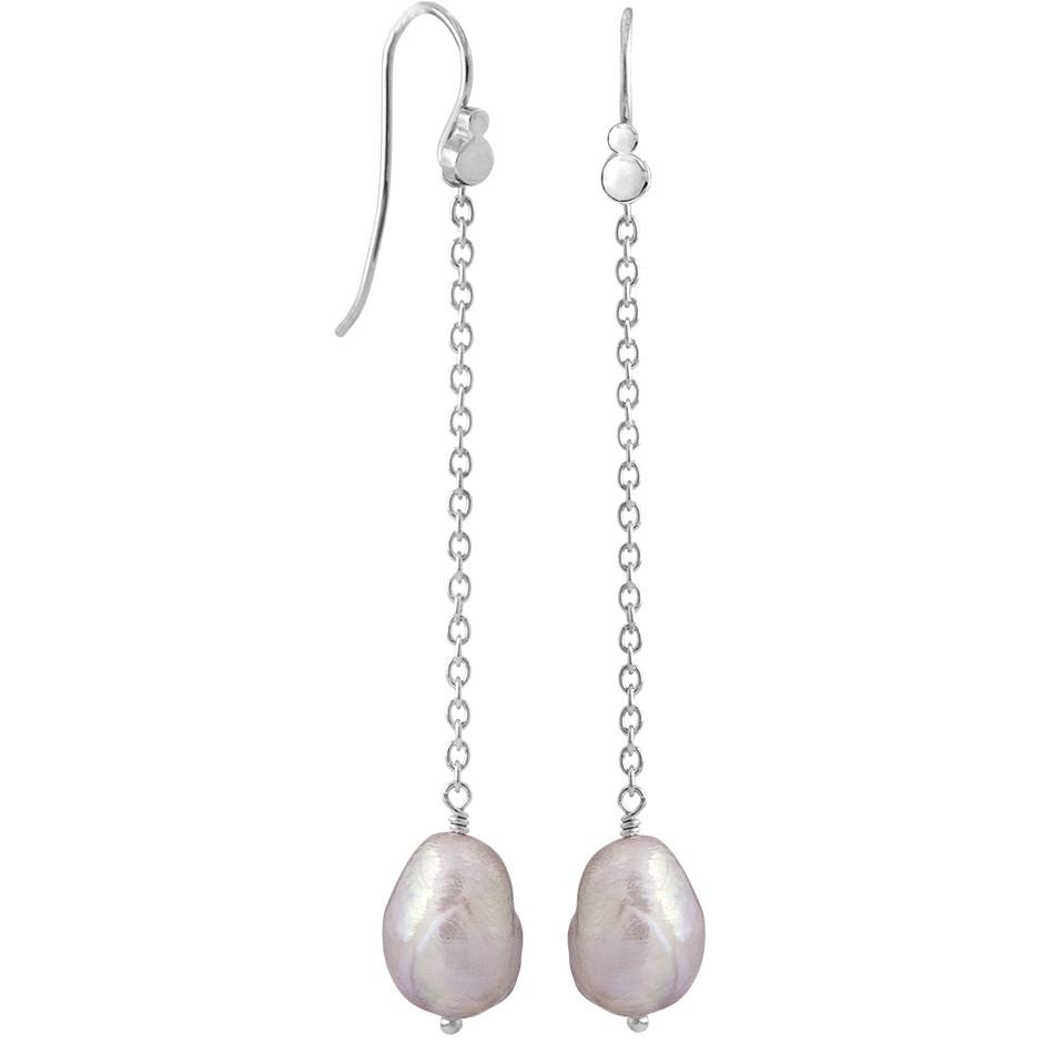 Rabinovich - Sølv hænge øreringe med rosa perle
