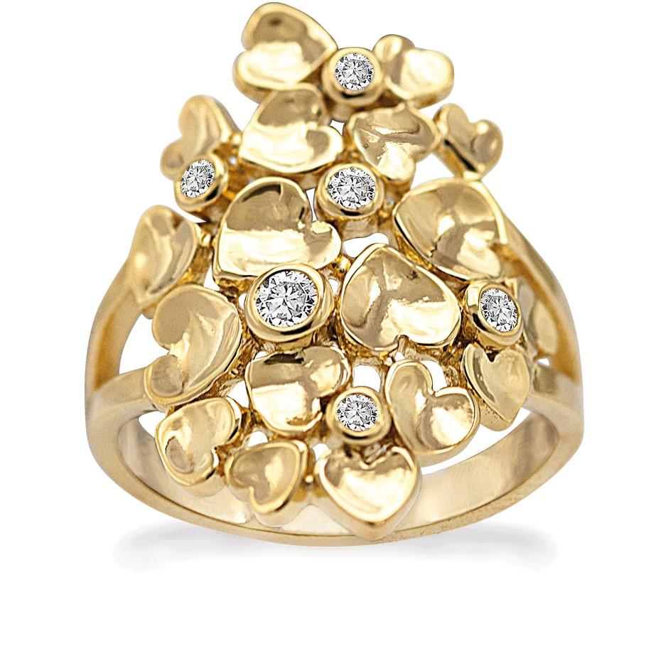 Rabinovich Ring Med Små Hjerter Forgyldt Random Hearts Størrelse 58