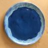 Tallerken Ø 25 cm blå og hvid håndlavet keramik