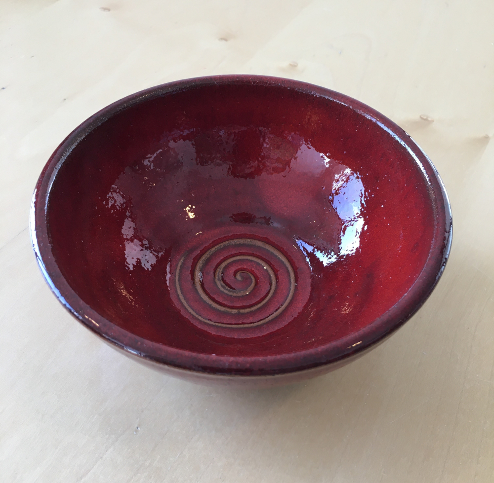 Billede af Håndlavet keramik - Rød - keramik Skål lille Ø12cm/7 cm høj