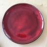 Rød tallerken i keramik håndlavet Ø 20 cm