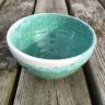 Lille håndlavet keramik skål sart pastel grøn
