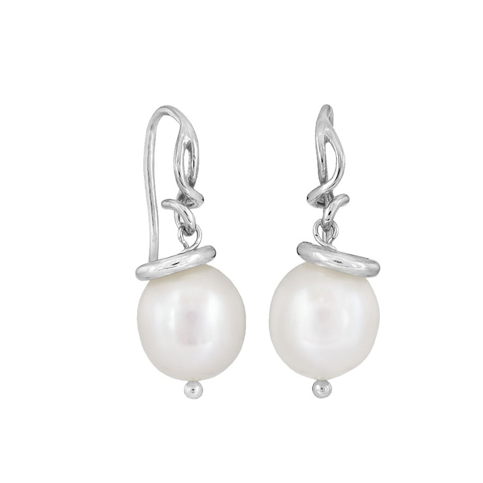 Rabinovich - Sølvøreringe med hvid perle - Melrose