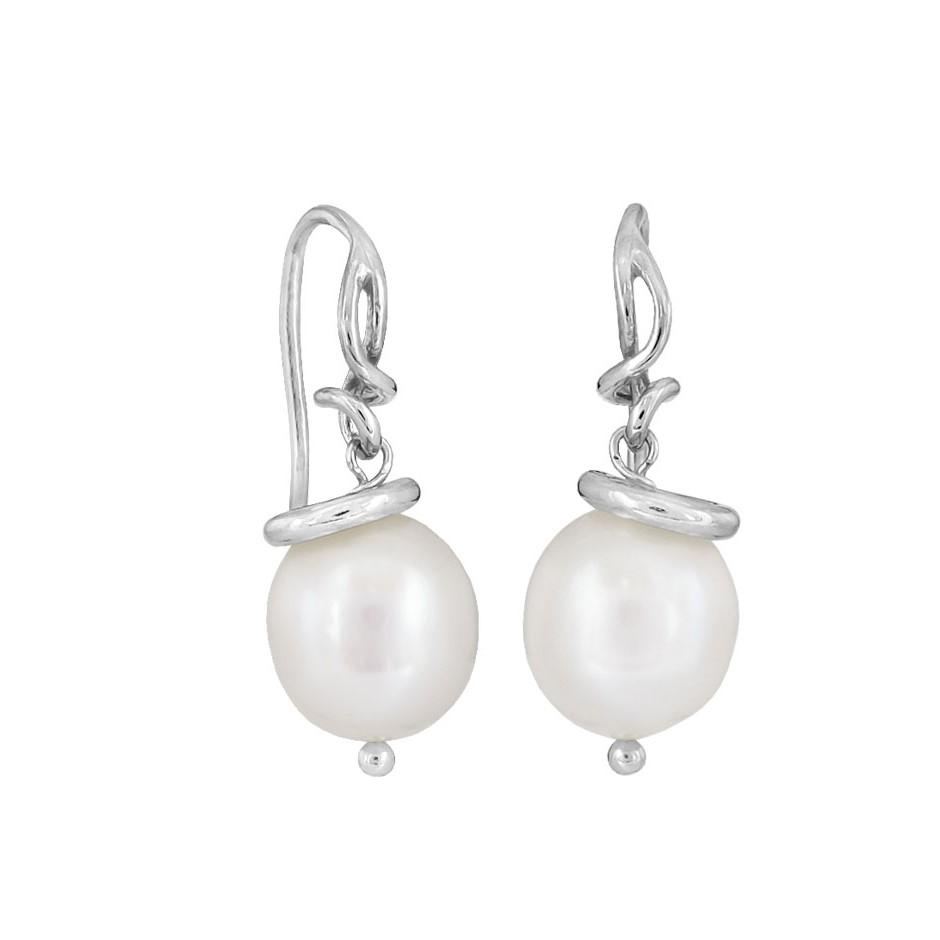 Rabinovich - Sølvøreringe med hvid perle - Melrose