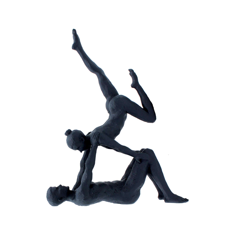 Billede af Yoga figur med par - Rustik sort hos De 9 Muser