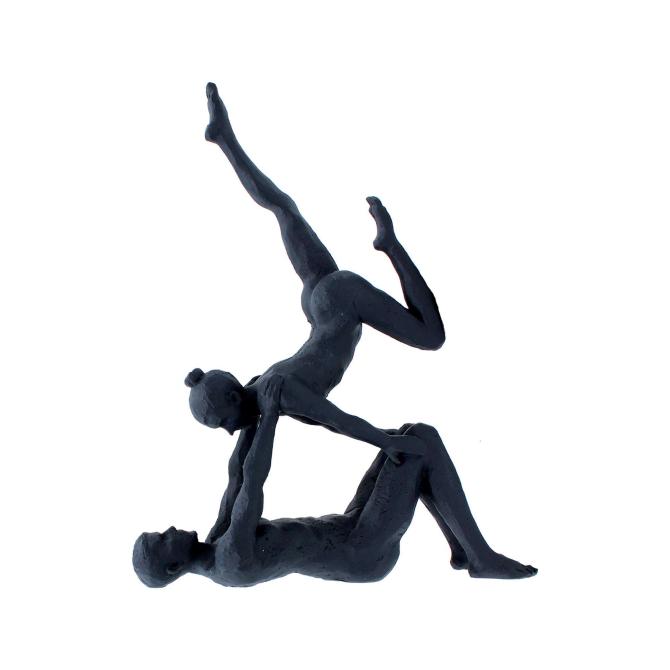 Figur yoga par i flot rustik sort