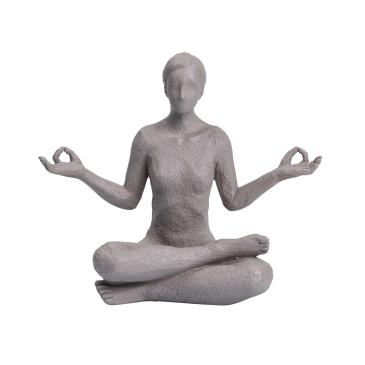 Yoga figur Lotus rustik grå Signed Nääsgränsgården