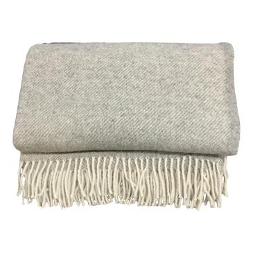 Lækkert plaid lysegrå med uld, alpaca og microfiber