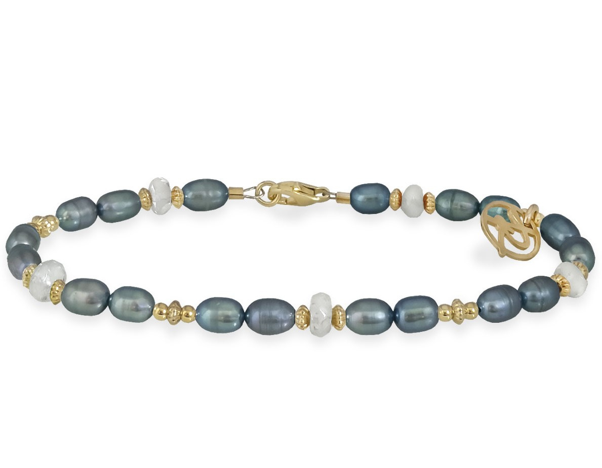 Rabinovich Armbånd Forgyldt Grønne Perler Aquamarin Colony