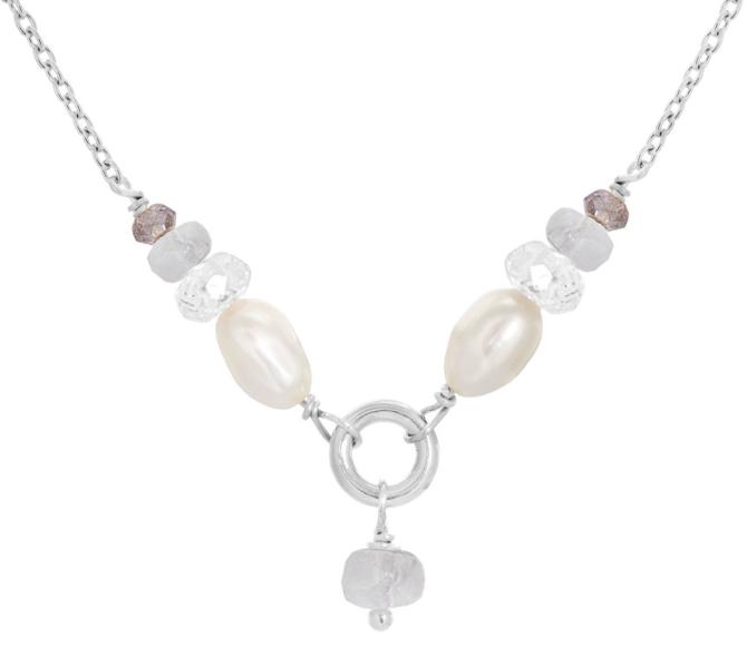 Sølv halskæde krystal, perler, sten Rabinovich Cordelia