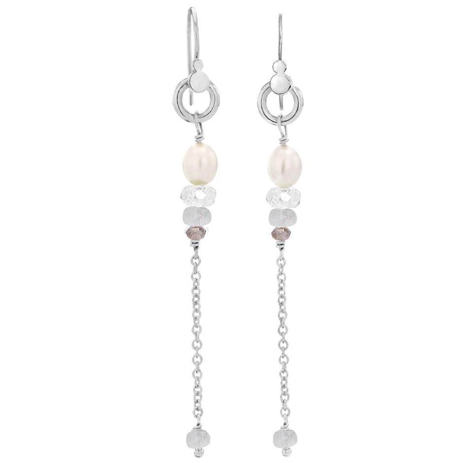 Rabinovich - Hænge øreringe sølv, perler, sten - Cordelia