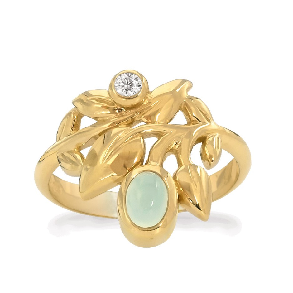 Rabinovich - Forgyldt ring med calcedon - Vitality - størrelse 52