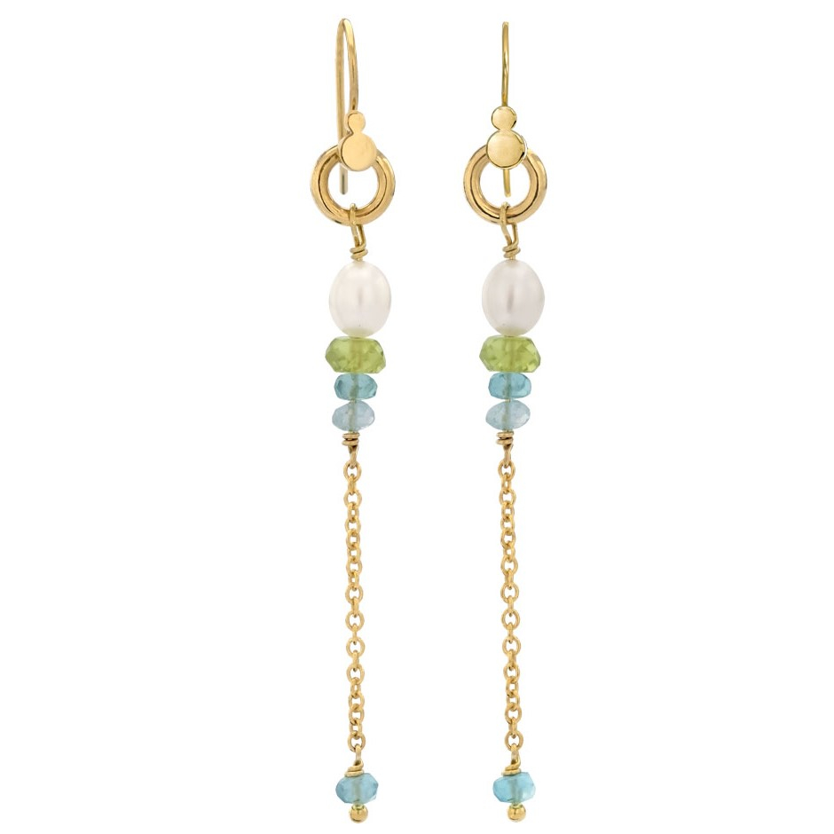 Rabinovich Forgyldt øreringe Med Sten Perler Cordelia