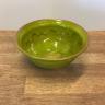 Oliven grøn keramik skål ca. Ø17/8cm høj unik håndlavet