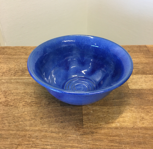 Billede af Håndlavet keramik skåle, 15 farver. Unika keramik skål Ø17 cm. Hurtig levering. - farve Kobolt blå