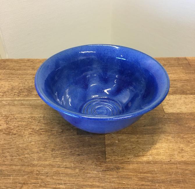 Koboltblå keramik skål Ø 17 cm unik og håndlavet 