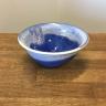 Koboltblå med hvid keramik skål Ø 17 cm håndlavet