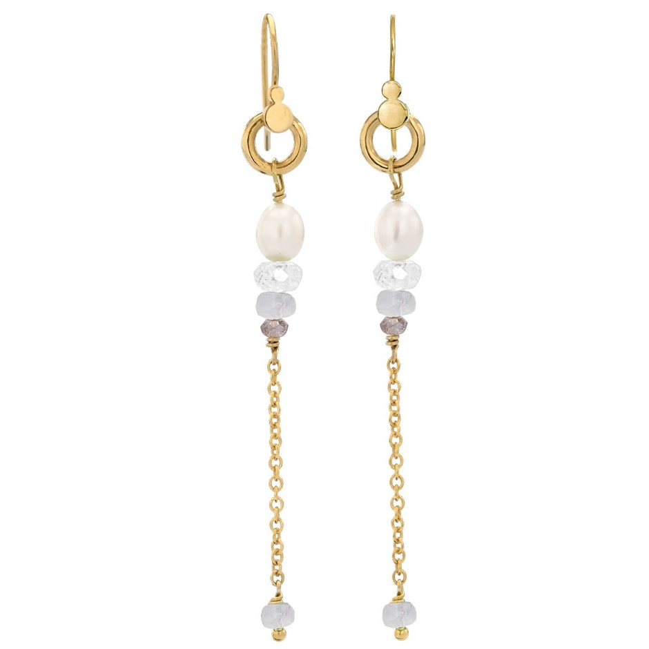 Rabinovich Forgyldte øreringe Med Krystal Perler Sten Cordelia
