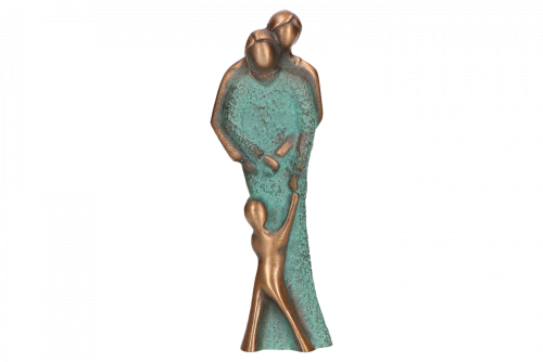 Billede af Bronzefigur familien fra kunstner Bernado Esposto, højde 14,5 cm. Hurtig levering, afsendes 0-1 hverdag.