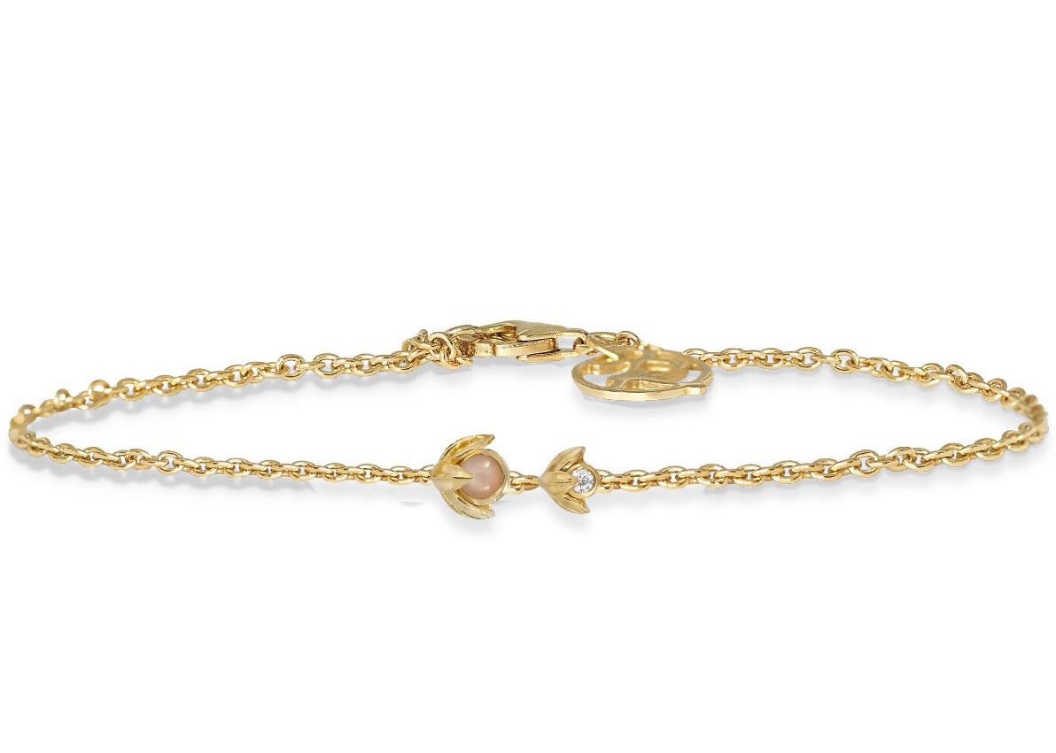Rabinovich - Armbånd forgyldt med peach månesten - Water Lily