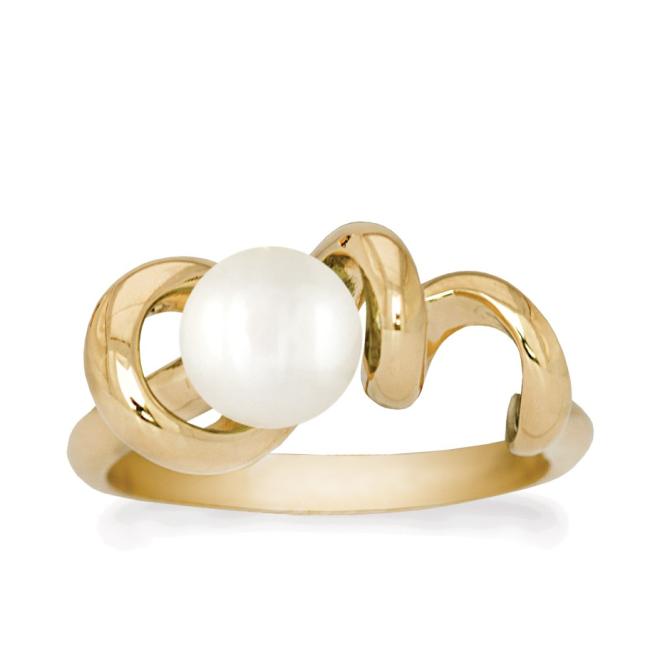 Forgyldt ring med hvid perle Soft Line Rabinovich smykker