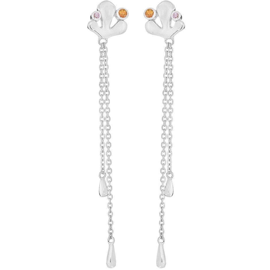 Rabinovich - Sølv øreringe med orange og pink safir - Sunset