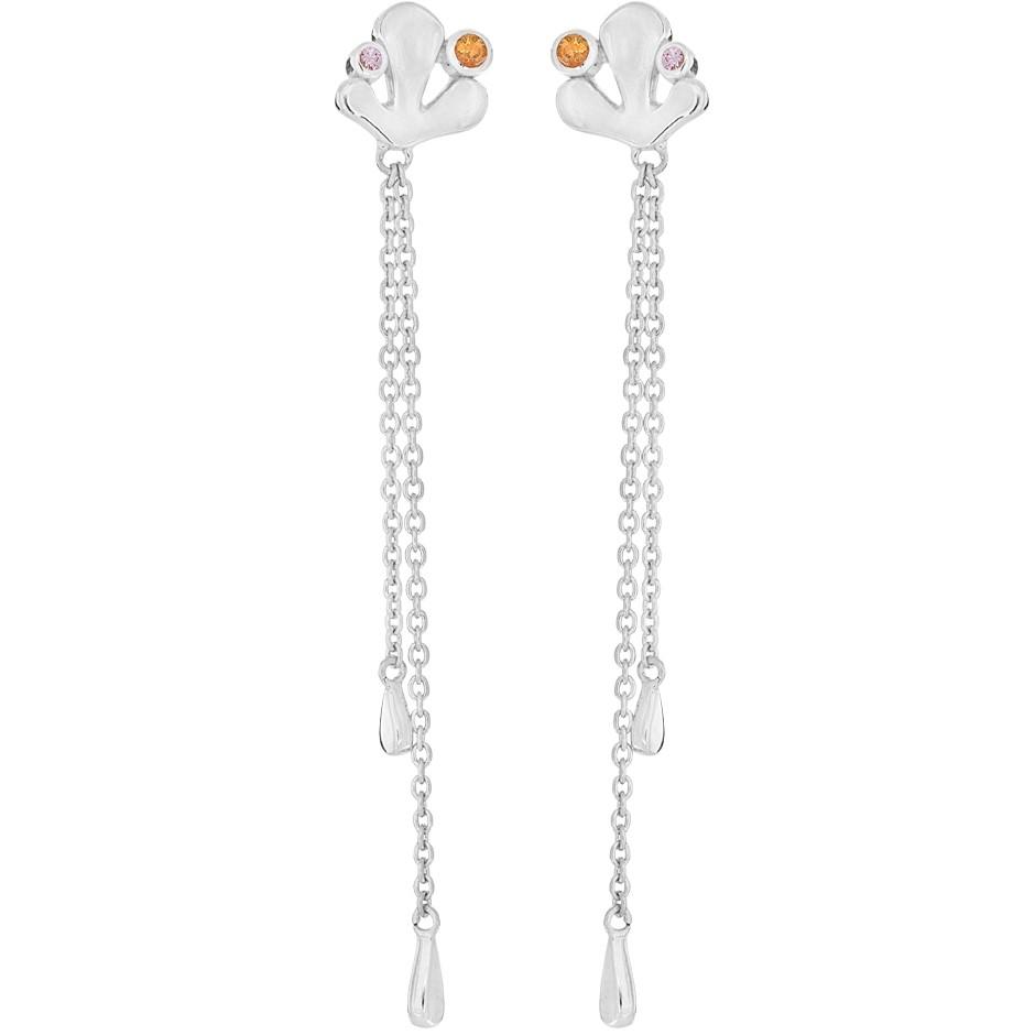 Rabinovich - Sølv øreringe med orange og pink safir - Sunset
