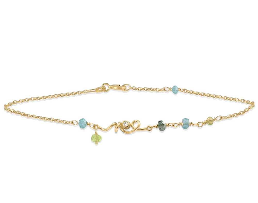 Billede af Rabinovich - Guld armbånd smaragd, Peridot, diamant - Sweet Twist