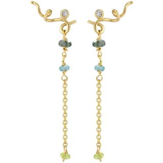 Guld øreringe Smaragd, Peridot, 0,02ct. diamant Rabinovich Sweet Twist
